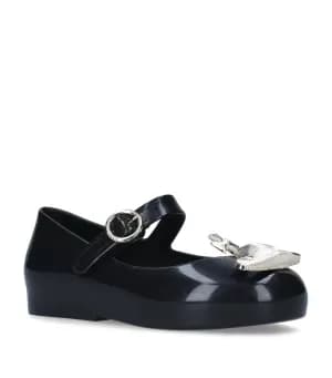 Image of Mini Melissa Toddlers Mini VW Sweet Love Ballet Flats - Black Orb - UK 9 Toddler