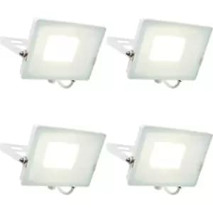 Image of 4 PACK Outdoor Waterproof LED Floodlight - 50W Cool White LED - Matt White