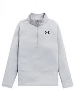 Image of Urban Armor Gear Boys Childrens UA Tech 2.0 1/2 Zip Top - Grey Black, Grey/Black, Size XS, 5-6 Years