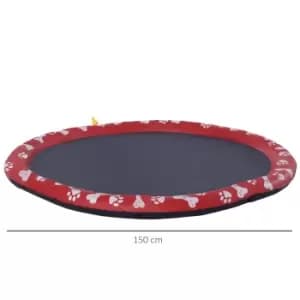 Image of Pawhut 150cm Splash Pad Sprinkler For Pets - Red