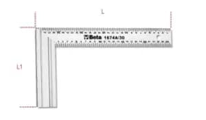 Image of Beta Tools 1674A Carpenter's Square Double Metric Scale 300mm 016740130