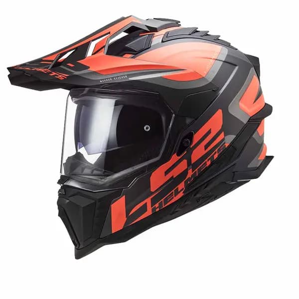 Image of LS2 MX701 Explorer Carbon Edge Black Fluo Orange Adventure Helmet Size XS