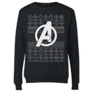 Image of Marvel Avengers Logo Womens Christmas Sweatshirt - Black