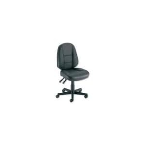 Image of Trexus Intro Leather High Back Chair Black Upholstery with Metal Frame