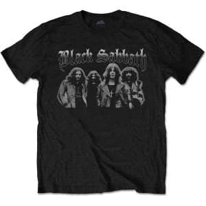 Image of Black Sabbath - Greyscale Group Unisex Large T-Shirt - Black