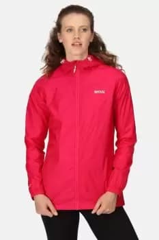 Image of Regatta III Potion Pink Waterproof Hooded Pack-It Jacket - Womens - Size: 12