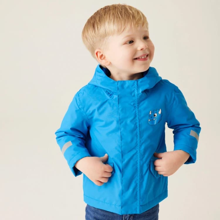 Image of Regatta Boys Animal Rainy Day Waterproof Jacket 36-48 Months (98-104cm) Spike The Monster Hydro Blue RKP276B-2EH-36