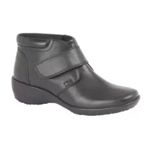 Image of Mod Comfys Womens/Ladies Softie Leather Extra Wide Ankle Boots (3 UK) (Black)