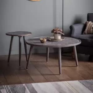 Image of Crossland Grove Mumbai Coffee Table Grey/Black 91 X 91 X 46Cm