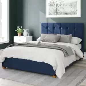 Image of Aspire Hepburn Velvet Kingsize Ottoman Bedframe - Navy