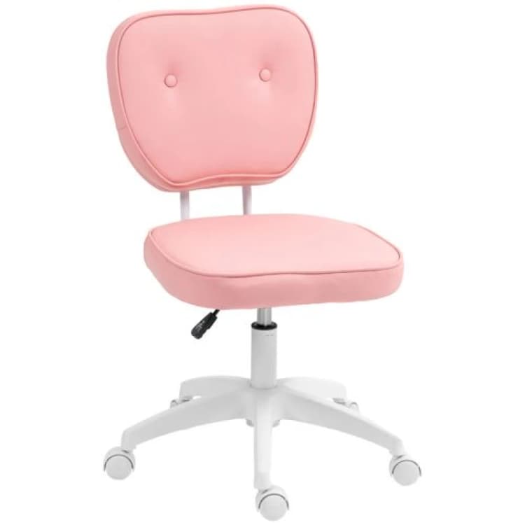 Image of Vinsetto Vanity Task Chair With Adjustable Height, Armless, Pink 921-687V70PK