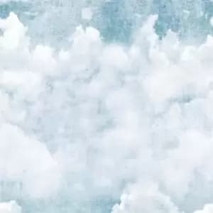 Image of Grandeco Life Digital Mural Blue Clouds - Blue