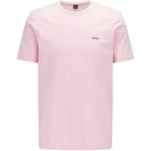 Image of Boss Curved Logo T Shirt - Pink