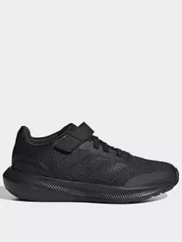 Image of adidas Unisex Kids Runfalcon 3.0 Elastic Lace, Black, Size 12