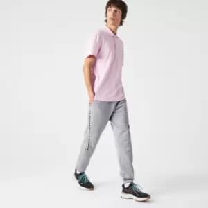 Image of Mens Lacoste Printed Bands Trackpants Size 4 - M Grey Chine