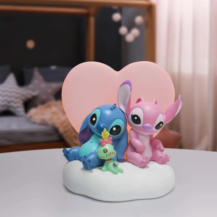 Image of Enesco Disney Light up Stitch & Angel Scene (16cm)
