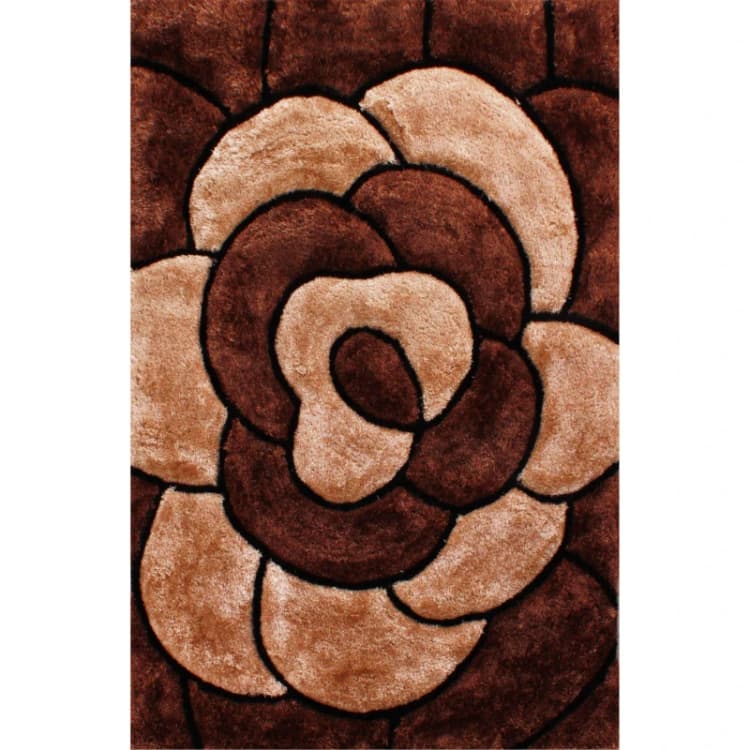 Image of Ultimate Rug 3D CARVED ROSE - Brown Brown 60/110cm