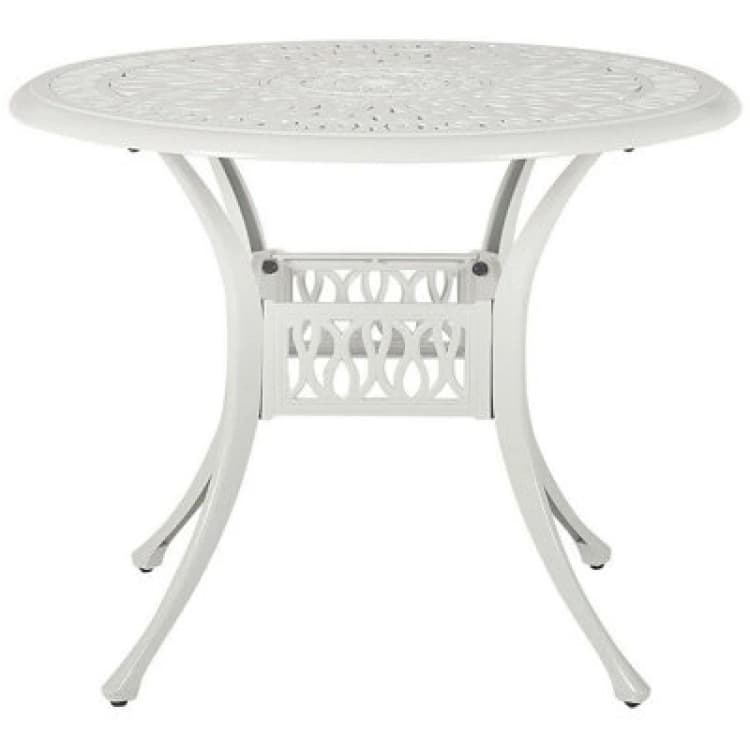 Image of Beliani Bistro Table Ancona 90 Cm 90 Cm Metal Off-White
