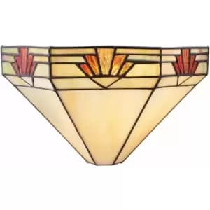 Image of Loops - Tiffany Glass Wall Light Rich Cream & Gold Pendant Shade Interior Sconce i00256