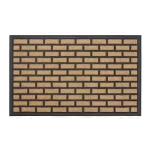 Image of JVL Vienna Heavy Duty Rubber Backed Scraper 45 x 75cm Entrance Door Mat - Bricks