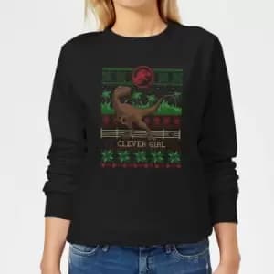 Image of Jurassic Park Clever Girl Womens Christmas Jumper - Black - 3XL