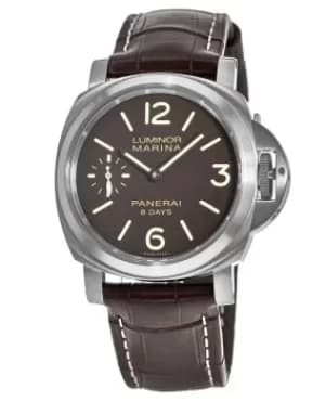 Image of Panerai Luminor Marina 8 Days 44mm Brown Dial Leather Strap Mens Watch PAM00564 PAM00564