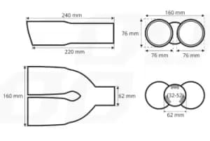 Image of AMiO Tailpipe 02646 Baffle, tailpipe