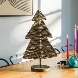 Image of Ivyline Rattan Christmas Tree H80cm - Natural