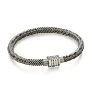 Image of Grey Steel Woven Bracelet