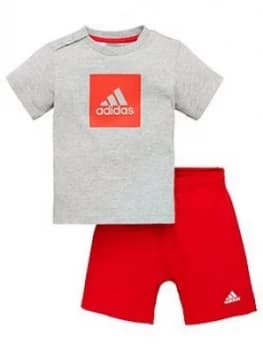 Image of Boys, adidas Infants Logo Sum Tracksuit - Grey, Size 0-3 Months