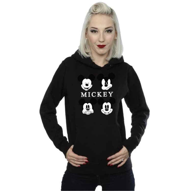 Image of Disney Mickey Mouse Four Heads Hoodie Black female