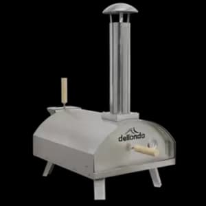 Image of Dellonda 14" Wood-Fired Pizza Oven 380 C, Meat Smoking Stainless Steel Portable