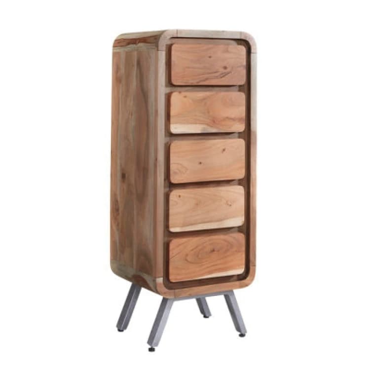 Image of Indian Hub Aspen 5 Drawer Tall Chest