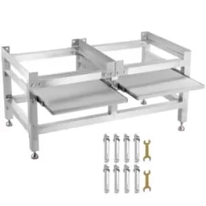 Image of VEVOR Washing Machine Stand 300LBS, Double Tray Washer Pedestals 25x25Inch, Pedestal for Washer and Dryer Stand, Aluminum Washing Machine Base with A