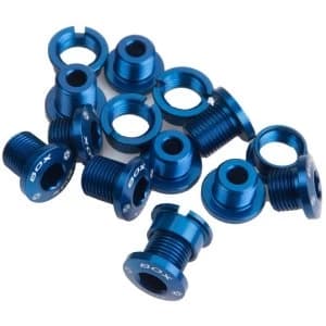 Image of Box Spiral 7075 Alloy Chainring Bolts Blue