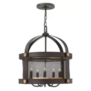 Image of Hinkley Holden Chandelier Lantern Ceiling Light 5x E14 Buckeye Bronze