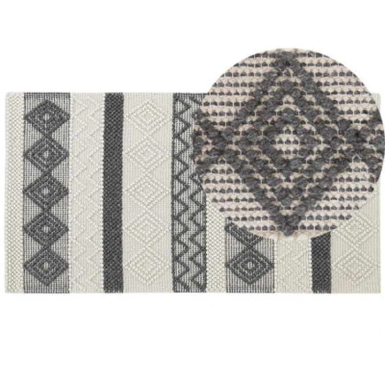 Image of Beliani Rug Davutlar Light Beige 80 X 150 Cm Wool