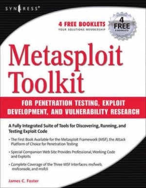 Image of Metasploit toolkit for penetration testing exploit development and vulnerability research by David Maynor