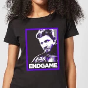 Image of Avengers Endgame Hawkeye Poster Womens T-Shirt - Black - S