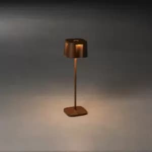 Image of Nice Outdoor Effect Table Lamp USB 2700K, 3000K Dimmable Square Rust, IP54