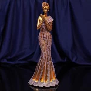 Image of Raffles Collection Lady Figurine Bronze & Lilac Finish 34cm