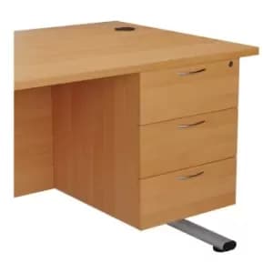 Image of Fixed Pedestal 3 Drawers Beech