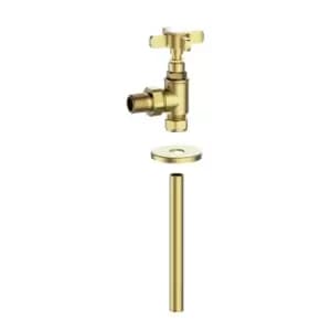 Image of Brushed Brass Traditional Angled Radiator Valves