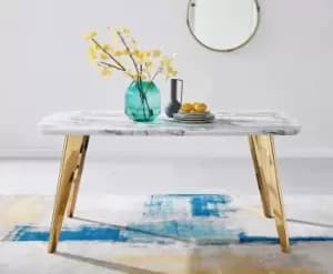 Image of Andria White Marble Effect Rectangular 6-Seater Dining Table