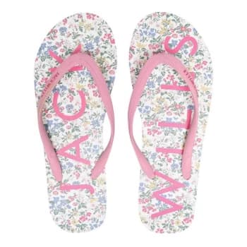 Image of Jack Wills Flip Flops - White Floral