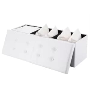 Image of Storage Bench White 115x38x38cm Foldable