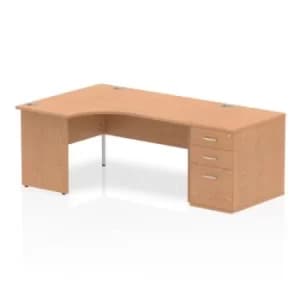 Image of Impulse 1600 Left Hand Panel End Workstation 800 Pedestal Bundle Oak