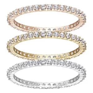 Image of Ladies Swarovski Two-tone steel/gold plate Size O Vittorie Stack Ring 55