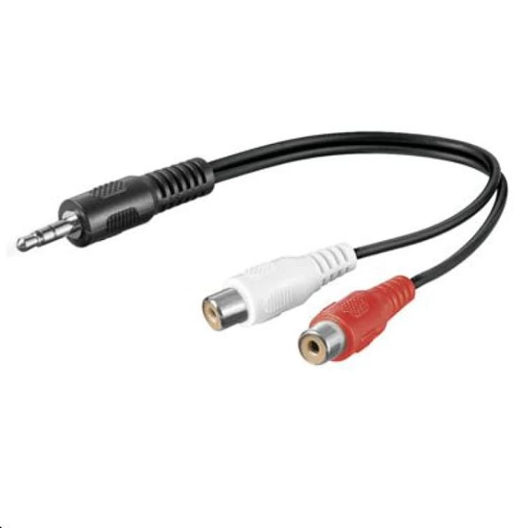 Image of Microconnect AUDALHF02 audio cable 0.2 m 3.5mm 2 x RCA Black