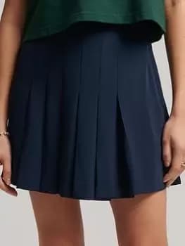 Image of Superdry Code Essential Tennis Skirt - Navy, Size 10, Women